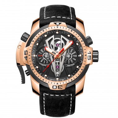 Reef Tiger/RT Design Watch Men's Automatic Watch Fashion Casual Leather Mechanical Watches Relogio Masculino Original RGA3591-PBBB