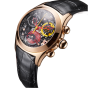 Reef Tiger/RT Women Fashion Watches Swiss Ronda Movement Skeleton Watches Rose Gold Watches Date RGA7181-PBBR