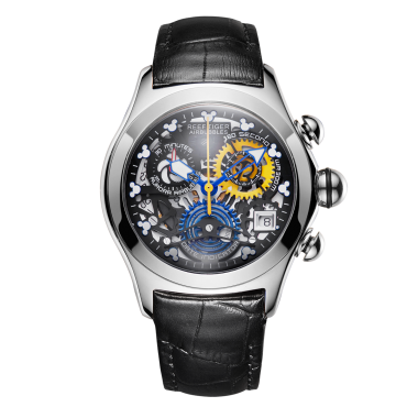 Reef Tiger New Designer Top Brand Luxury Fashion Watches for Women Steel Skeleton Watches Blue Strap Sport Watches RGA7181