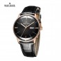 Reef Tiger/RT Mens Dress Watches Convex Lens Rose Gold Black Dial Automatic Watch with Date Day RGA8238