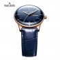 Reef Tiger/RT Mens Dress Watches Convex Lens Rose Gold Blue Dial Automatic Watch with Date Day RGA8238-PLL