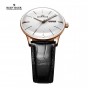 Reef Tiger/RT Mens Dress Watches Convex Lens Rose Gold White Dial Automatic Watch with Date Day RGA8238-PWB