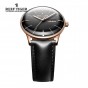 Reef Tiger/RT Mens Dress Watches Convex Lens Automatic Watches Rose Gold Case With Leather Band RGA8238