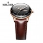Reef Tiger/RT Mens Dress Watches Convex Lens Automatic Watches Rose Gold Case With Leather Band RGA8238-PBSH
