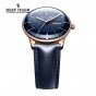 Reef Tiger/RT Mens Dress Watches Convex Lens Automatic Watches Rose Gold Case With Leather Band RGA8238-PLLH