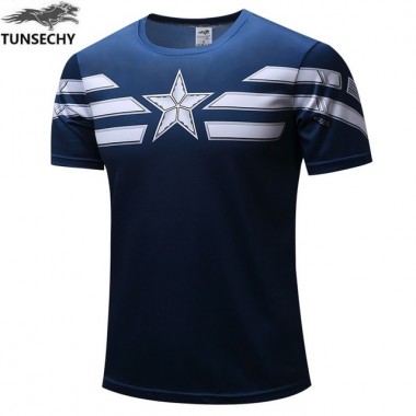 TUNSECHY 2018 Captain America T Shirt 3D Printed T-Shirts Men Marvel Avengers Iron Man War Fitness Clothing Male Crossfit Tops