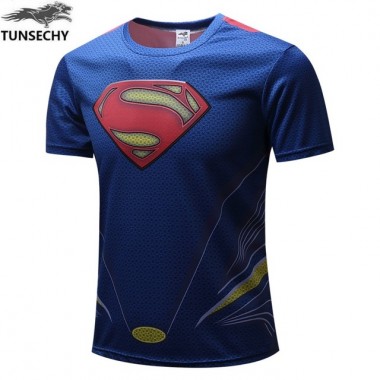 TUNSECHY 2018 Batman Male Compression Short-Sleeved T-Shirt Superman Captain America Wholesale And Retail Free Transportation