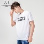 HELLEN&WOODY Mens Fashion Casual Letter Printing Short Sleeved T-shirts Loose Crew-neck Luxury Mens Clothing
