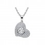 Trendy Jewelry Shining Crystal Heart Pendant Necklace for Women 925 Sterling Silver Chain Girls Gifts