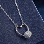 Fashion Women Heart Pendant Necklace 925 Sterling Silver Bridal Necklaces Shining Crystal Wedding Jewelry Lover Gifts