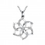 Charming 925 Silver Flower Pendant Necklace for Women Shining Crystal Pendant Chain Wedding Necklace Gift Jewelry for Girls