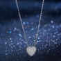 925 Silver Chain Crystal Heart Necklace for Women Jewelry Gift Memory Floating Charm for Lover