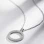 2018 New Simple Chain Necklace for Women 925 Silver Round Shape Crystal Pendant Link Chain Perfectly Jewelry Charms Gift