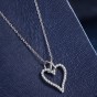 Fashion Love Heart Necklace Silver 925 Pendant Necklaces for Women Chain Wedding Necklace Girl Gift Jewelry