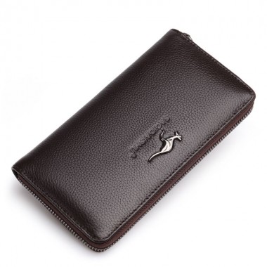 Soft Kangaroo Leather Men Long Wallet Fashion Male Phone Clutch Bag Men Money Hand Bag Men Coin Purse Retro Laptop Clutch Wallet
