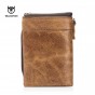 BULLCAPTAIN Genuine Cowhide Leather Men Wallets Coin Purse Small Vintage Wallet High Quality Designer Men Short Wallet NCZ054
