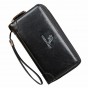 Double Zipper Kangraoo Men Leather Handbag Solid Men Long Wallet Brand Male Card Money Clutch Bags Fashion Men Clutch Wallet