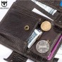 BULLCAPTAIN 2018 Men Cow Leather Wallet Casual Short Trifold Hasp Zipper Wallet Money Purse Bag Card Holder Coin Purses NCZ059