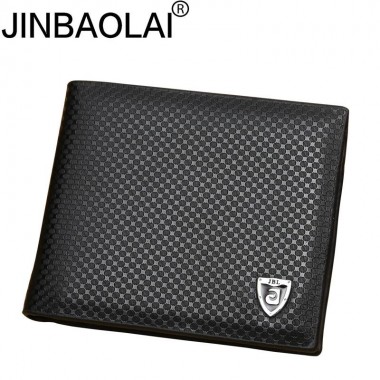 JINBAOLAI Solid Embossed Male Credit Card Holders Brand Leather Wallets For Men Small Coin Purse Brand Men Short Wallets wt51