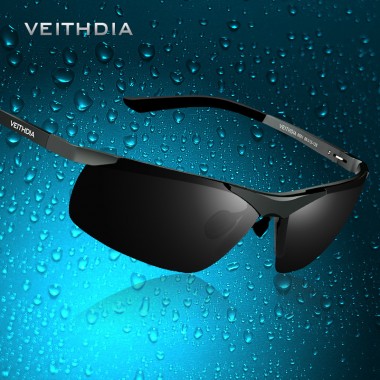 VEITHDIA Brand Designer Alumunum Men's Polarized UV400 Mirror Sunglasses Rimless Rectangle Mens Sun Glasses Eyewear For Men 6501