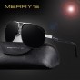 MERRY'S Men Classic Polarized Rectangle Sun glasses HD Polarized Aluminum Driving Sun glasses S'8758