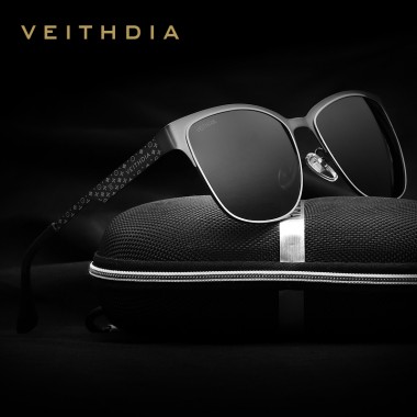 VEITHDIA Brand Designer Stainless Steel Sun Glasses Polarized Men's Sunglasses Male Eyewear For Men/Women Blue Mirror Lens 3580