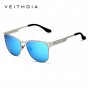 VEITHDIA Brand Designer Stainless Steel Sun Glasses Polarized Men's Sunglasses Male Eyewear For Men/Women Blue Mirror Lens 3580