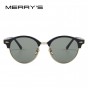 MERRY'S Men Retro Rivet Polarized Sunglasses Classic Brand Designer Unisex Sunglasses Half Frame S'8054