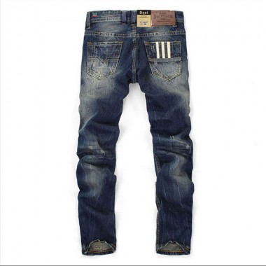 Famous Dsel Brand Fashion Designer Jeans Men Straight Dark Blue Color Printed Mens Jeans Ripped Jeans,100% Cotton