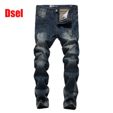 2017 New Hot Sale Fashion Men Jeans Dsel Brand Straight Fit Ripped Jeans Italian Designer Distressed Denim Jeans Homme!A625