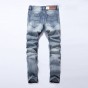 2017 New White Washed Italian Designer Men Jeans High Quality Dsel Brand Straight Fit Distressed Ripped Jeans For Jeans Men