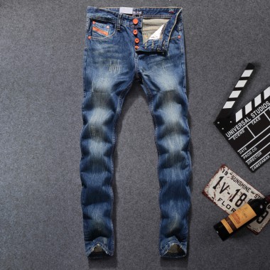 2017 High Quality Fashion Men Jeans Dsel Brand Ripped Jeans For Men Patchwork Pants Straight Slim Fit Distressed Hole Jeans Men