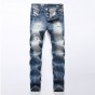 Famous Dsel Brand Fashion Designer Jeans Men Straight Blue Color Printed Mens Jeans Ripped Jeans,100% Cotton