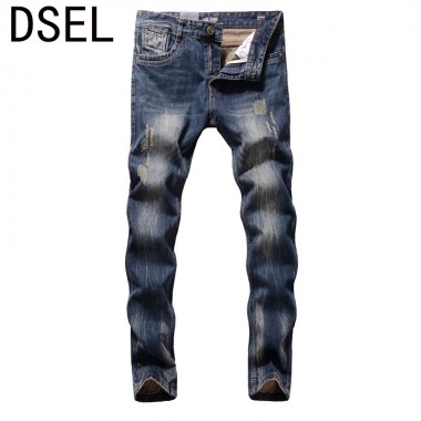 2017 New Dsel Brand Men Jeans Fashion Designer Distressed Ripped Jeans Men Straight Fit Jeans Homme,Cotton High Quality Jeans