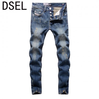 2017 New Original High Quality Dsel Brand Men Jeans Straight Fit Distressed Ripped Jeans For Men Dsel Brand Jeans Home,9003-2C
