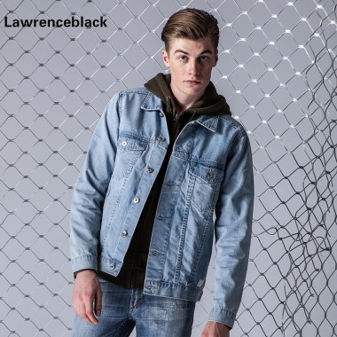 Lawrenceblack Men Denim Jacket Slim Fit Casual Jackets Cotton Bomber Jacket Men Top Quality Casual Cowboy Men's Jean Jackets 832