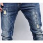 Skinny Jeans Men Stretch Hole Jeans Ripped Jean Famous Brand All-Match Trousers Casual Pants Elastic Stretch Long Pants Men 224