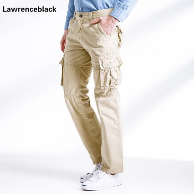 Men's khaki Cargo Pants Casual Fashion Overalls Pockets Straight Long Trousers 2017 Cotton Mens Sweatpants Pantalones Hombre 668