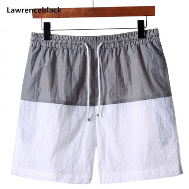 Lawrenceblack Brand 2018 High Quality Summer New Casual Shorts Mens Cotton Elastic Waist Bottoms Knee length boardshorts 1049