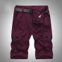 2017 New Summer men's casual shorts cotton quick dry  knee length shorts men plus size L-4XL cargo shorts men beach shorts 56wy