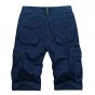 Men Shorts Summer 2017 Knee Length Men Shorts Cotton Blue Male Casual Solid Comfortable Multi Pocket Cargo Shorts Man M-3XL 65wy