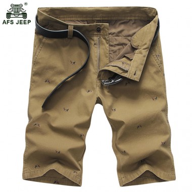 AFS JEEP 2017 Men's Cargo Shorts Good Quality Summer New Design Mid Waist Cotton Material Leisure Half Shorts 65wy