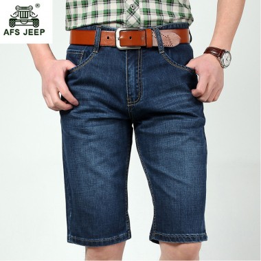 Men Summer Cool Big Size 29-42 High Quality Elastic Men's Jeans Shorts Male 5 Point Shorts Male Big Goods Foot Demin Shorts 68wy
