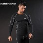 NANSHA Mens Fitness Long Sleeves T Shirt Men Bodybuilding Skin Tight Breathable Spandex Compression Shirts Crossfit Workout Tops