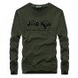 AFS JEEP Men's Long Sleeve O-Neck T-shirt Casual Solid Tops Tees For Men Cotton Clothing T-shirt Size M-XXXL 60wy
