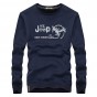 AFS JEEP Men's Long Sleeve O-Neck T-shirt Casual Solid Tops Tees For Men Cotton Clothing T-shirt Size M-XXXL 60wy