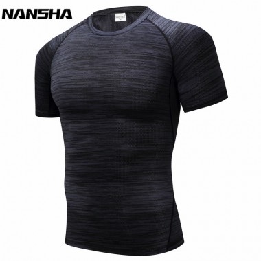 NANSHA Brand Gyms Compression T-Shirt Workout Crossfit T Shirt Fitness Tights Casual Shirts Quick Dry  Short Sleeves T-Shirts
