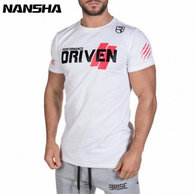 NANSHA Casual Summer New Clothing Gyms & Casual T-shirt Mens Fitness Tops Tees Fashion Streetwear Work Out Clothing Sportwear