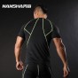 NANSHA Brand T-shirts Men  Quick Dry  Compression Shirts Base Layer Skin Tight Weight Lifting Elastic Men Short Sleeve T Shirts