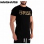 NANSHA Mens Short Sleeve Cotton T-shirt Summer Style Male Gyms Fitness Bodybuilding Crossfit Fashion Casual Slim Fit Tee Tops